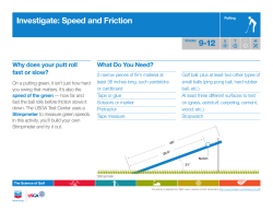 Investigate: Speed and Friction