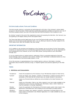forCrohns buddy scheme Terms and Conditions IMPORTANT