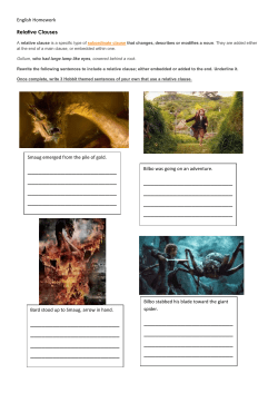 English Homework Relative Clauses Bilbo was going on an