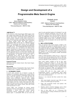 Design and Development of a Programmable Meta Search Engine