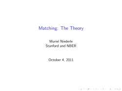 Matching: The Theory