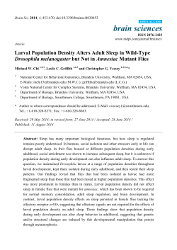 Larval Population Density Alters Adult Sleep in Wild-Type