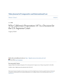 Why California`s Proposition 187 Is a Decision for the U.S. Supreme