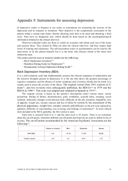 Appendix 9. Instruments for assessing depression