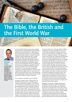 The Bible, the British and the First World War