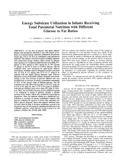 Energy Substrate Utilization in Infants Receiving Total
