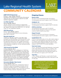 community calendar - Lake Regional Health System