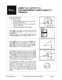 cabri&trade; jr. activity 13: circumscribing a circle about a triangle