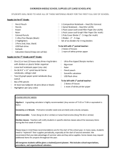 EVERGREEN MIDDLE SCHOOL SUPPLIES LIST (LWSD SCHOOL