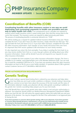 Genetic Testing Coordination of Benefits (COB)
