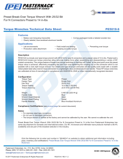 Preset Break-Over Torque Wrench With 25/32 Bit For N