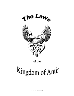 An Tir Kingdom Laws - Society for Creative Anachronism, Inc.