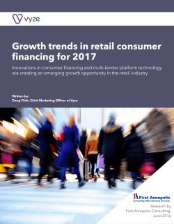 Growth trends in retail consumer financing for 2017