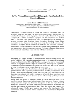 On The Fingerprint Classification Using Directional Images