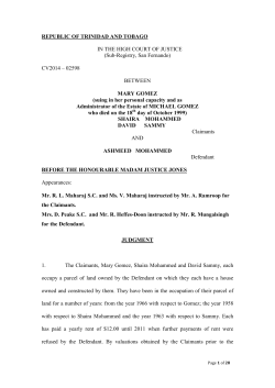MARY GOMEZ - The Judiciary of Trinidad and Tobago