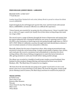 PRESS RELEASE: JOHNNY BROCK