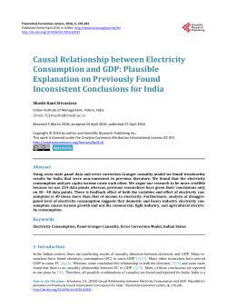 Causal Relationship between Electricity Consumption and GDP