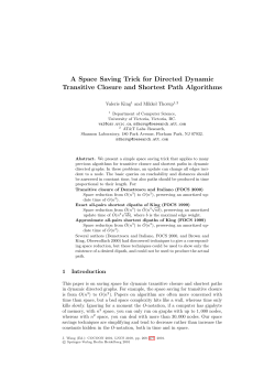A Space Saving Trick for Directed Dynamic Transitive Closure and