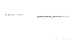 Today`s Lecture: Radiation