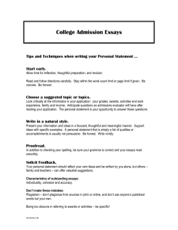 College Admission Essays