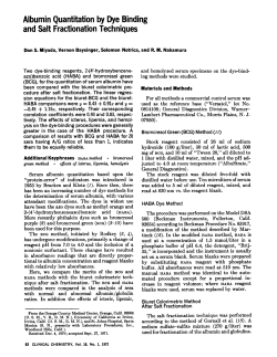 Albumin Quantitation by Dye Binding and Salt