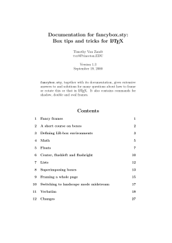 Documentation for fancybox.sty: Box tips and