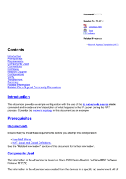Sample Configuration Using the ip nat outside source static