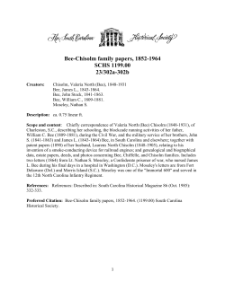 Bee-Chisolm family papers, 1199.00 - The South Carolina Historical