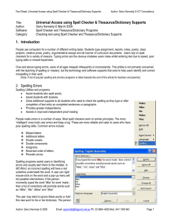 Spell Checker and Thesaurus / Dictionary Support