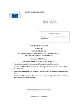 (2014) 5201 Final Corr. COMMISSION DECISION of 23.07.2014 ON