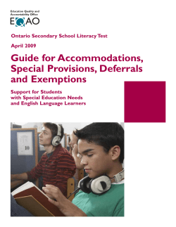 OSSLT Accommodations Guide