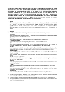 PLEASE READ THE FOLLOWING TERMS AND