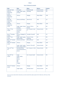 Oliver Rehearsal Schedule Term1