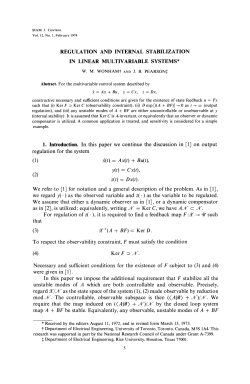 IN LINEAR MULTIVARIABLE SYSTEMS* (1) :(t)-