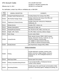 Account Code Listing - Arkansas Tech University