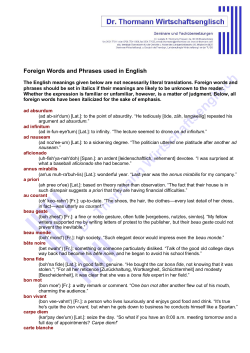 Foreign Words and Phrases used in English
