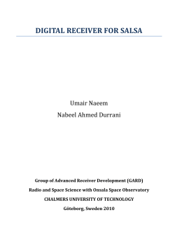 Digital Receiver For SALSA - Chalmers Publication Library