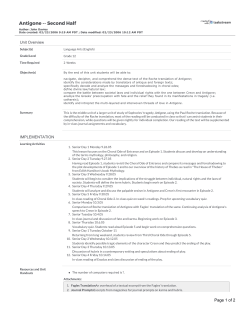 Antigone -- Second Half