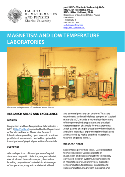 MAGNETISM AND LOW TEMPERATURE LABORATORIES