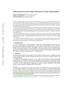 Determining Tournament Payout Structures for Daily Fantasy Sports