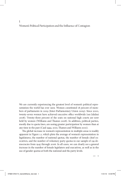 1 Women`s Political Participation and the Influence of Contagion
