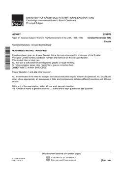 UNIVERSITY OF CAMBRIDGE INTERNATIONAL