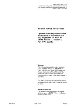 INTERIM ADVICE NOTE 170/12 Updated air quality advice on the
