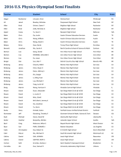 2016 Semi Finalists - American Association of Physics Teachers