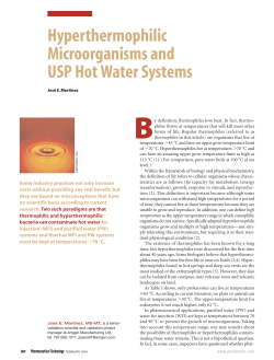 Hyperthermophilic Microorganisms and USP Hot