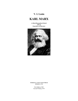 Karl Marx A Brief Biographical Sketch 1914 Vladimir Lenin