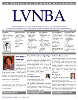 LVNBA Newsletter, Volume No. 3, Issue No. 1
