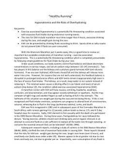 Hyponatremia and the Risks of Overhydrating