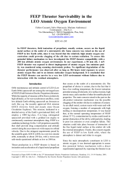 FEEP Thruster Survivability in the LEO Atomic Oxygen Environment