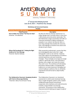 5th Annual Anti-Bullying Summit June 18